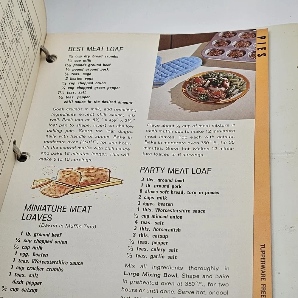 VTG 1969 Tupperware Four Seasons Cookbook Binder Recipe Prepare & Serve Guide